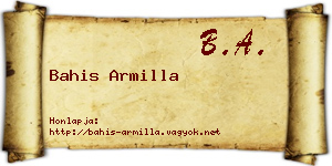 Bahis Armilla névjegykártya